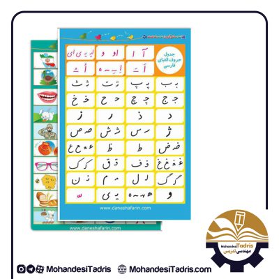 جدول حروف الفبای فارسی (شامل دو برگ 1 رو 50×70)